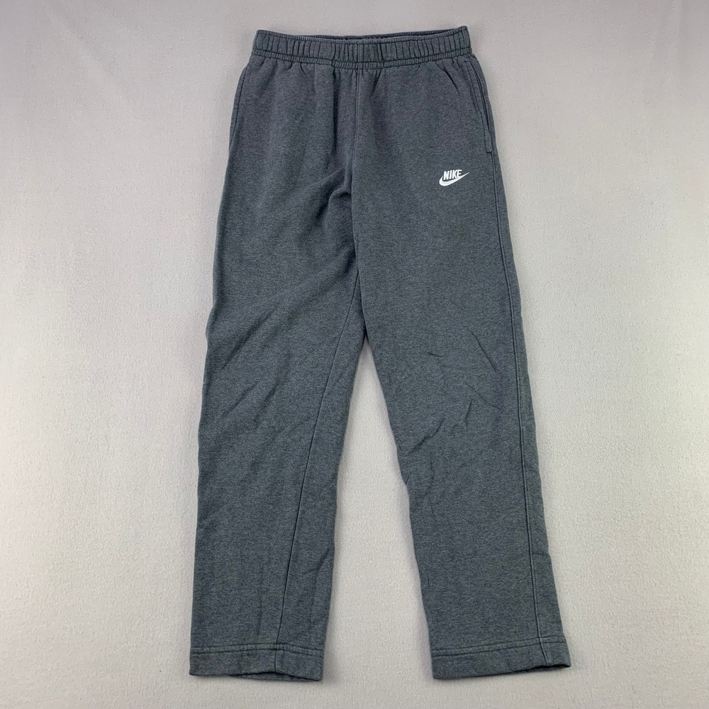 Nike Sportswear Sweatpants Mens S Gray Athletic Terry Fleece Straight Leg Pants